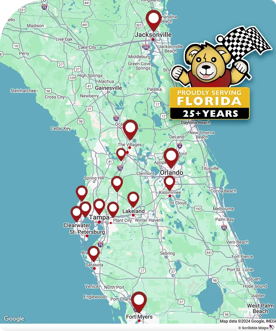 PestBear service area map Florida