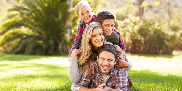 mosquito control, family playing outside